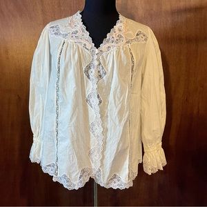 Vintage Victorian/Edwardian, fairy, cottagecore lace cotton blouse.
